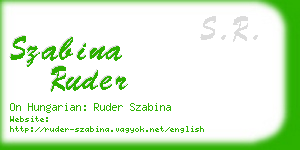 szabina ruder business card